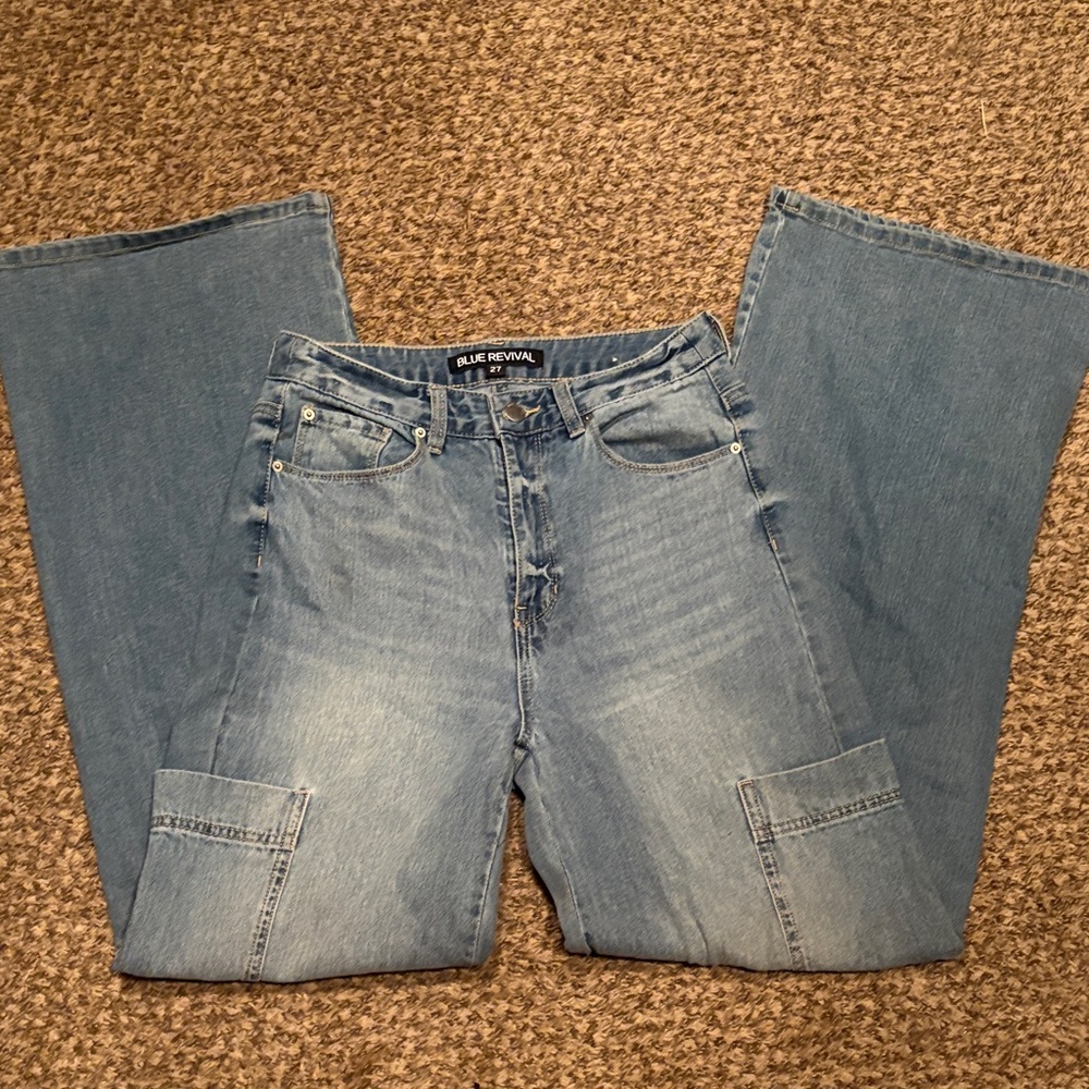 27x34 Blue Revival Women's Flare Jeans - Light Blue